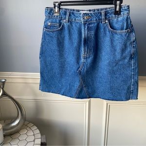 PRIMARK Denim Co Distressed Cutoff Denim Mini Skirt in Blue Size US10